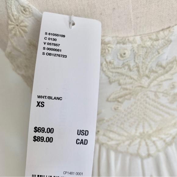 UO Jamie Cream Ivory White Embroidered Babydoll Frock Mini Dress - Picture 16 of 16